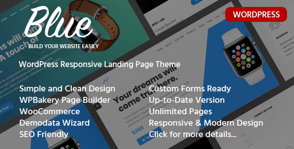 19352031 00 Preview Image Blue Product Landing Page Theme. Large Preview