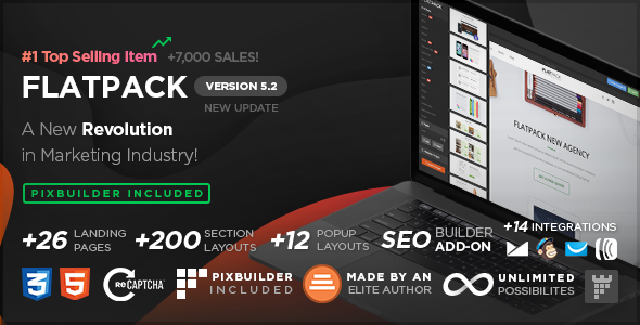 FLATPACK – Landing Pages Pack With Page Builder Nulled