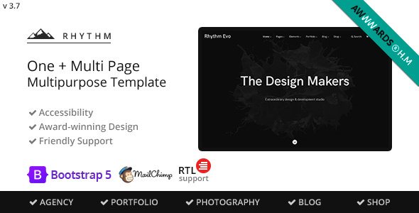 Rhythm – Multipurpose One/Multi Page Template Nulled