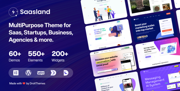 Saasland – Saas, Startup, Technology & IT Solutions WordPress Theme Nulled