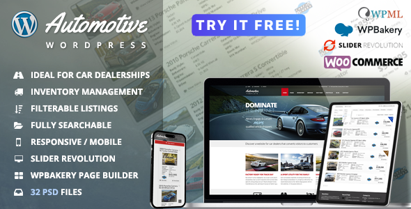 Automotive Car Dealership Business WordPress Theme Nulled