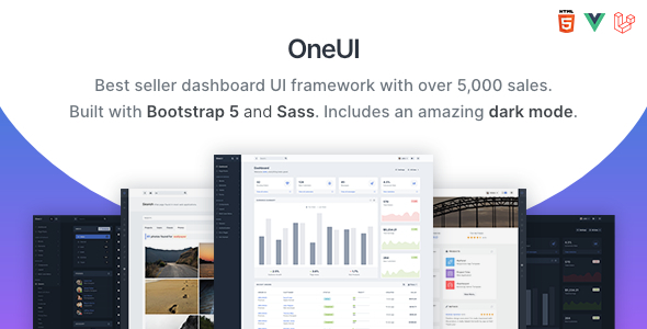 OneUI – Bootstrap 5 Admin Dashboard Template, Vue Edition & Laravel 11 Starter Kit