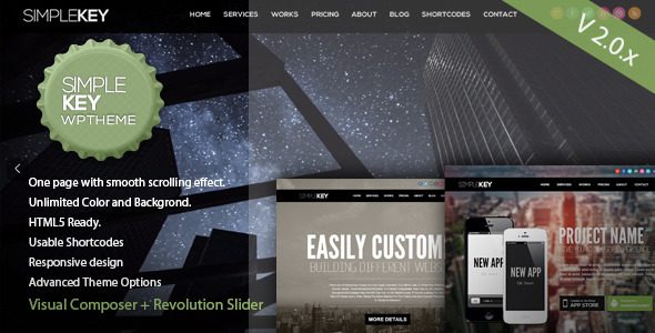 SimpleKey – One Page Portfolio WordPress Theme
