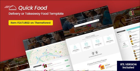 QuickFood – Delivery or Takeaway Food Template