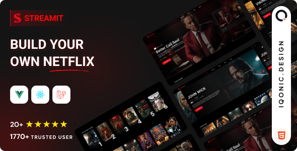 Streamit – Video Streaming Platform Admin Template
