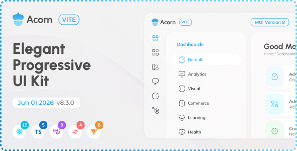 Acorn – Vite React Admin Dashboard (React 19)
