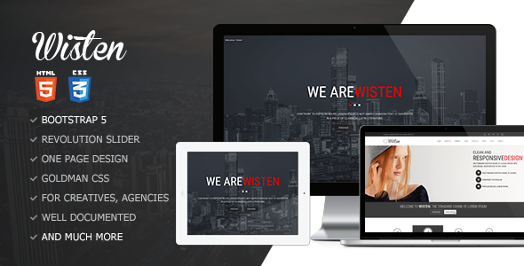 Wisten – Creative One Page Template