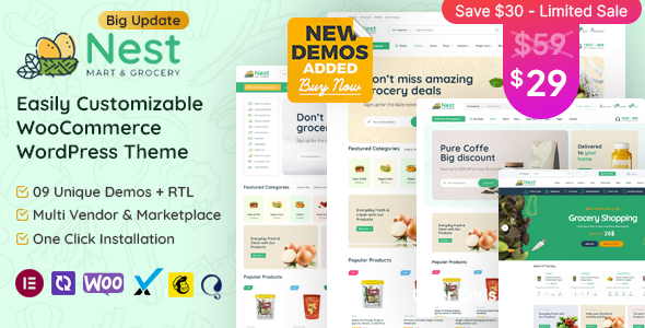 Nest – Grocery, Supermarket & Multivendor WooCommerce Theme