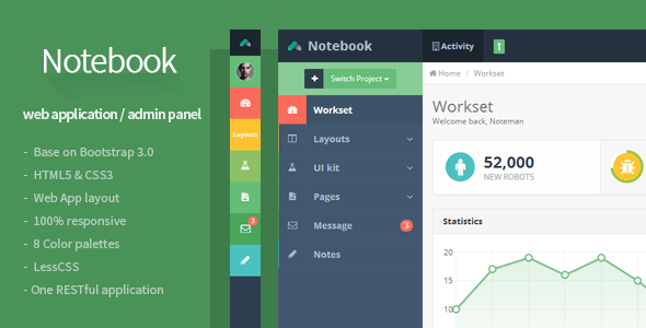 Notebook – Web App and Admin Template