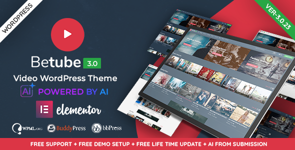 BeTube – Video WordPress Theme Nulled