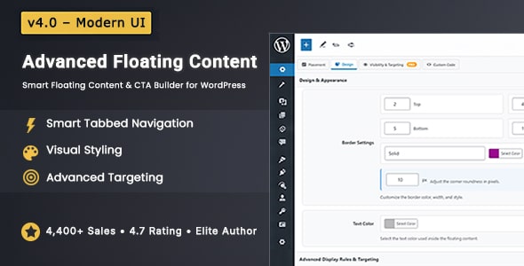Advanced Floating Content — CodeCanyon > WordPress > Advertising preview