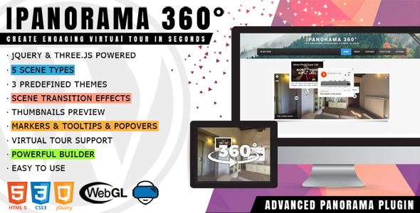 iPanorama 360° - Virtual Tour Builder for WordPress — CodeCanyon > WordPress > Media preview