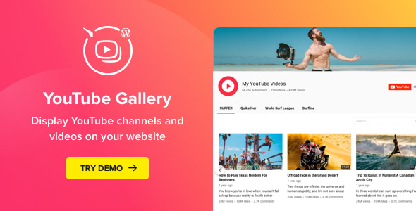 YouTube Plugin – WordPress YouTube Gallery Review Nulled