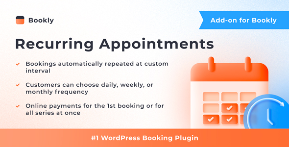 Bookly Recurring Appointments (Add-on) — CodeCanyon > WordPress > Add-ons preview