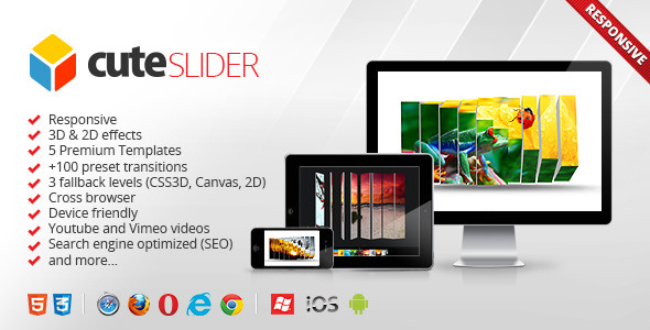 Cute Slider Review: 3D & 2D HTML5 Image Slider