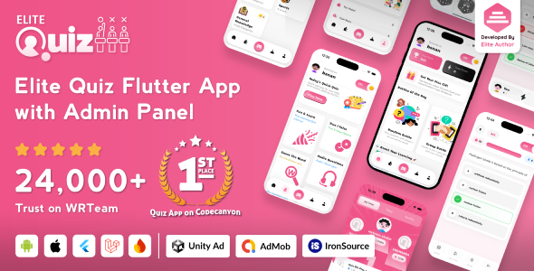 Elite Quiz - Trivia Quiz | Quiz Game - Flutter Full App + Admin Panel — CodeCanyon > Mobile > Flutter preview