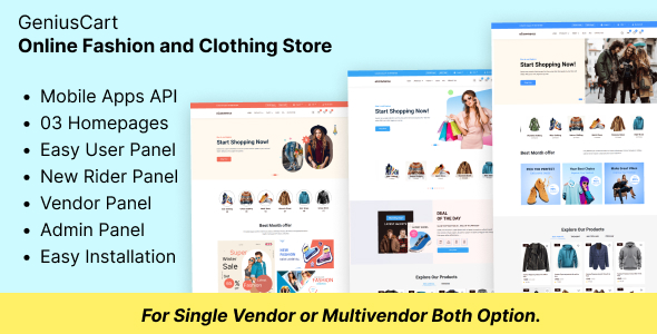GeniusCart - Online Fashion and Clothing eCommerce Store — CodeCanyon > PHP Scripts > Shopping Carts preview
