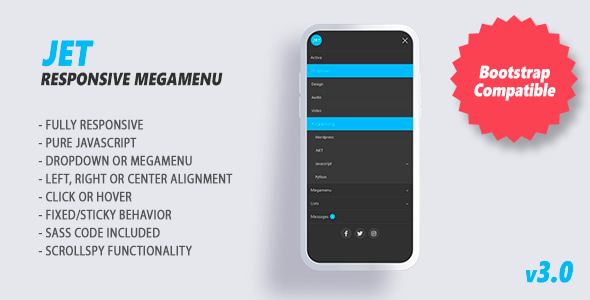 Jet - Responsive Megamenu — CodeCanyon > JavaScript > Navigation preview