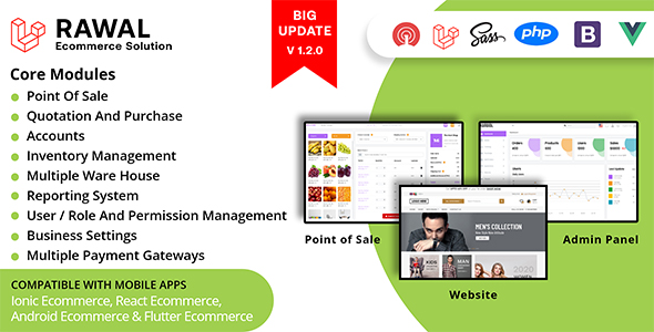 Rawal Review: Laravel Ecommerce With POS Nulled
