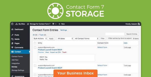 Storage for Contact Form CF7 Review: Saves Entries
