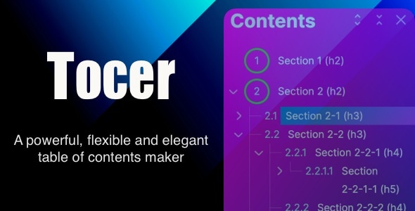 Tocer - table of contents maker WordPress plugin (formerly Fixed Toc) — CodeCanyon > WordPress > Interface Elements preview